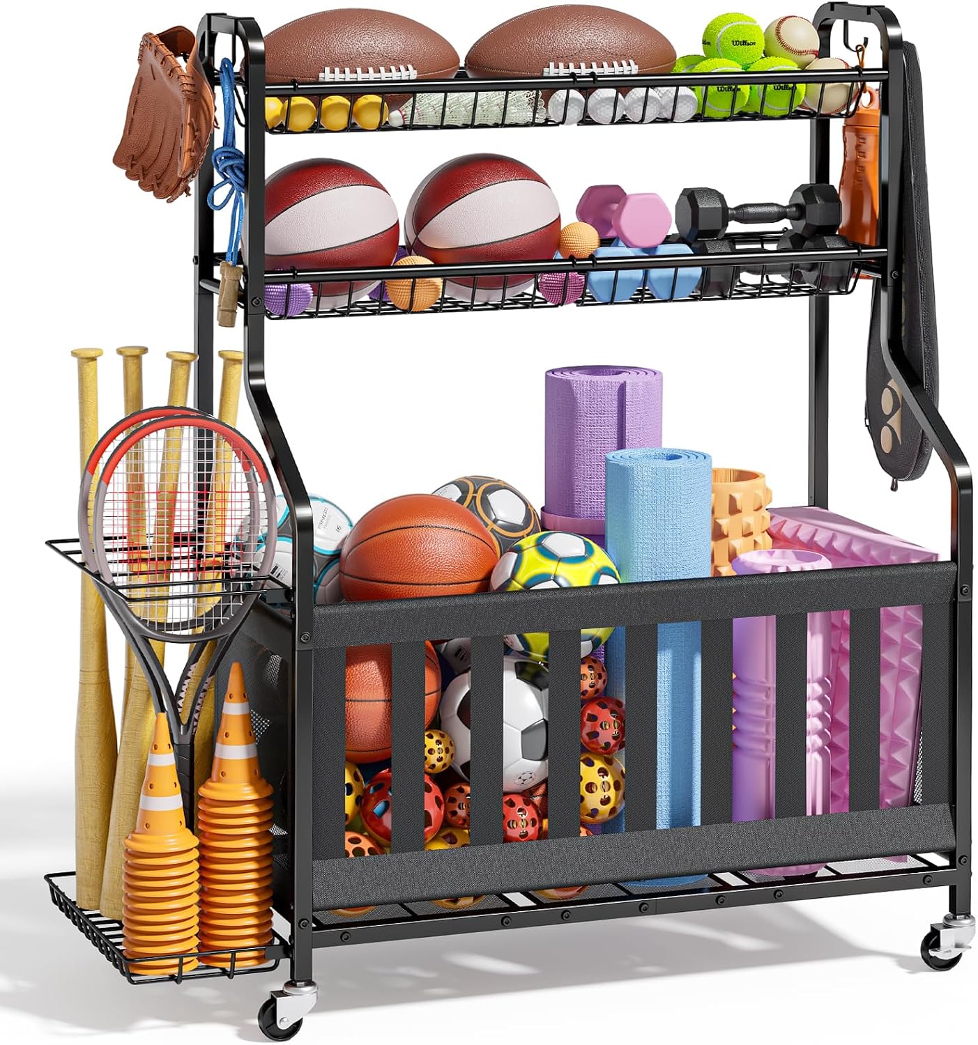 Sports Equipment Bat - Organizzatore per Attrezzature Sportive, Scaffale Mobile