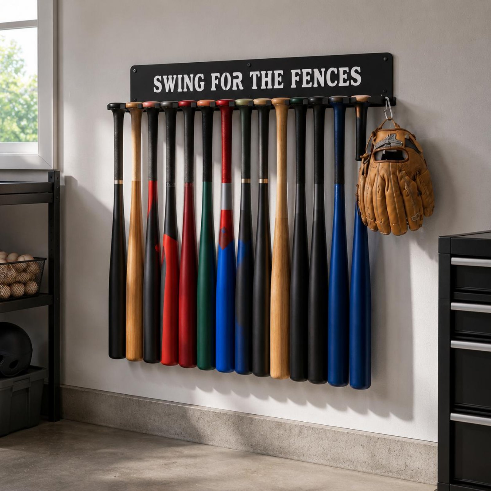 Sports Equipment Bat - Portaoggetti per 14 Mazze da Baseball,